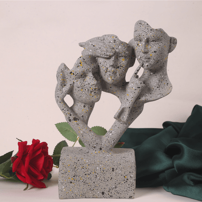 unique handicraft 3 faced sculpture front