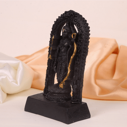 handcrafted black ram lalla shanti murti  different side view