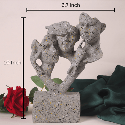 unique handicraft 3 faced sculpture measurement view